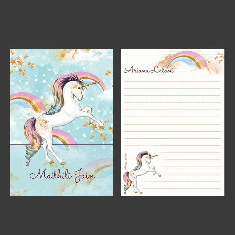 Personalised Letter Pads – Unicorn, Pack of 50 Sheets