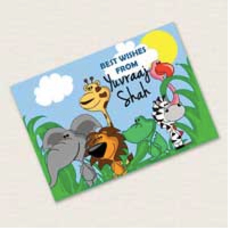 Personalised Notecards – Animals, Set of 20