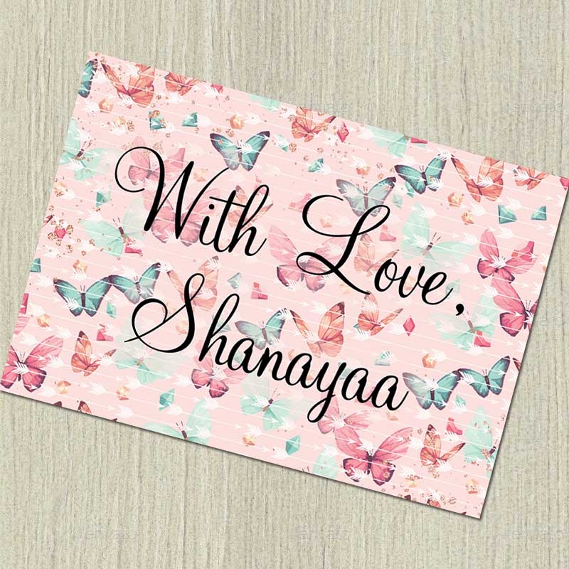 Personalised Notecards – Butterflies, Set of 20