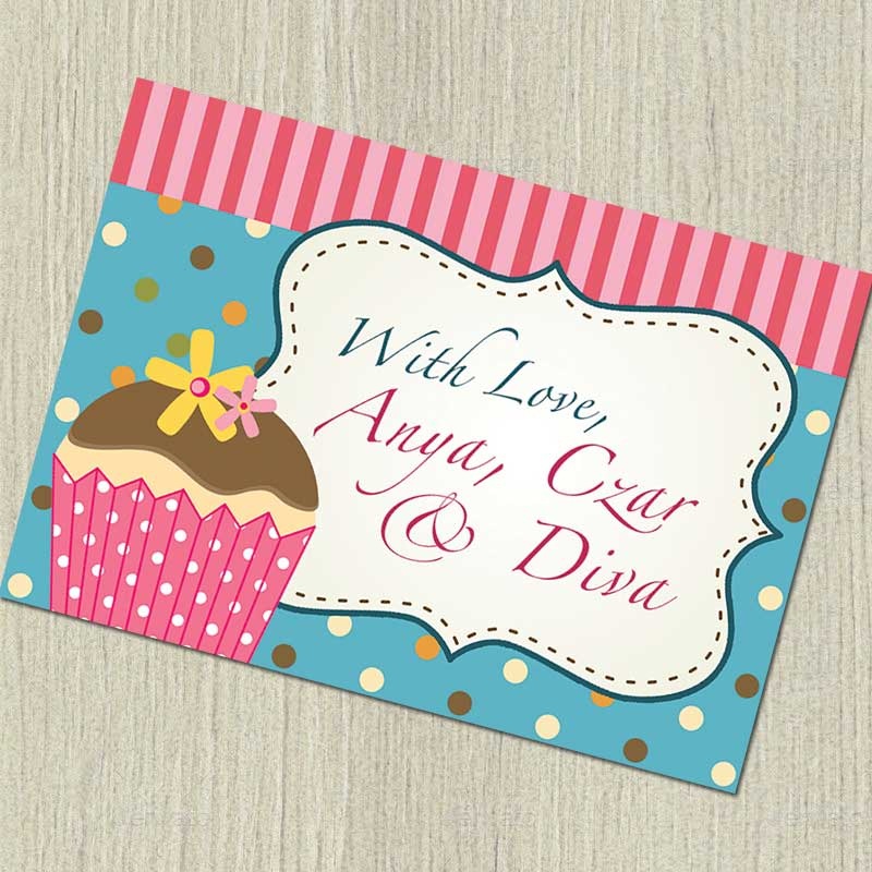 Personalised Notecards – Cupcake, Set of 20