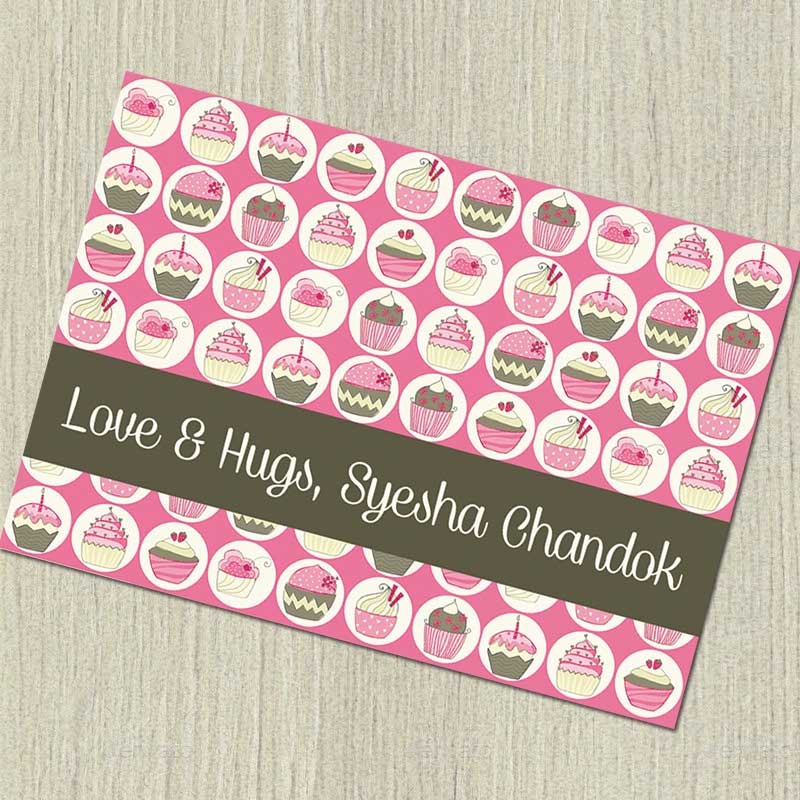 Personalised Notecards – Cupcakes 1,  Set of 20