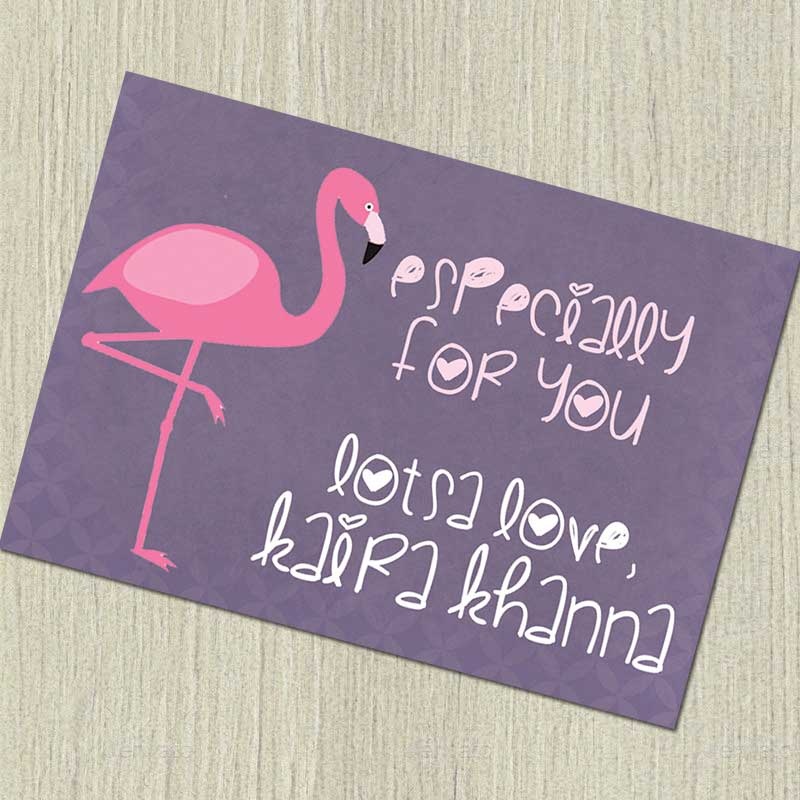Personalised Notecards – Flamingo, Set of 20
