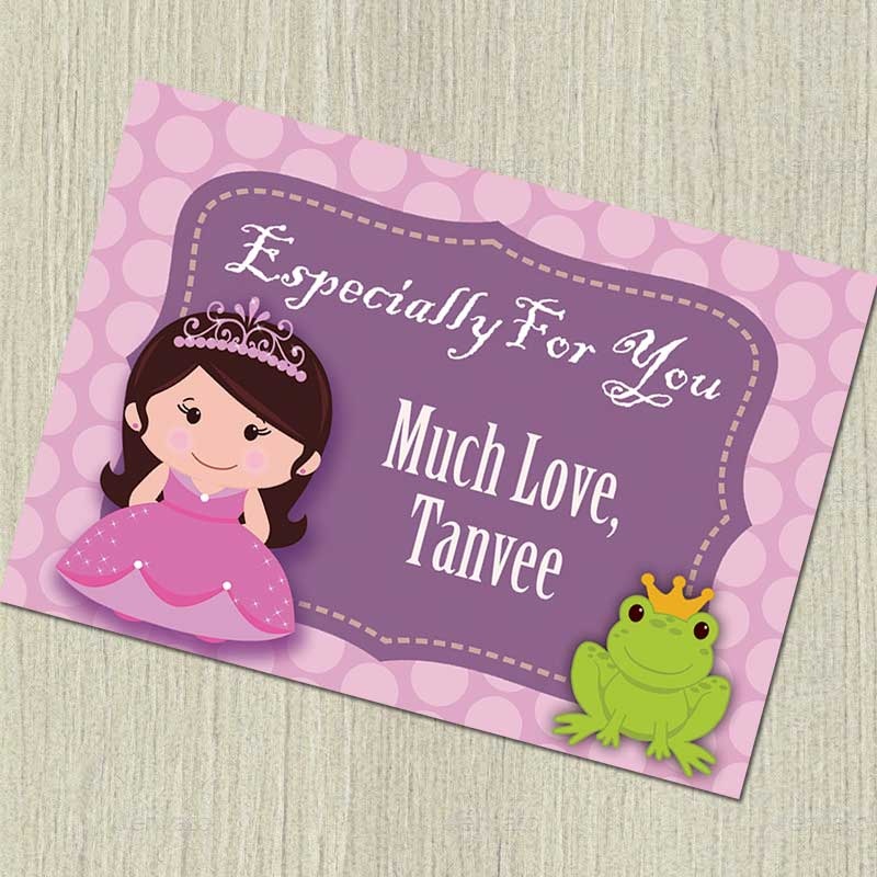 Personalised Notecards –  Purple Princess, Set of 20