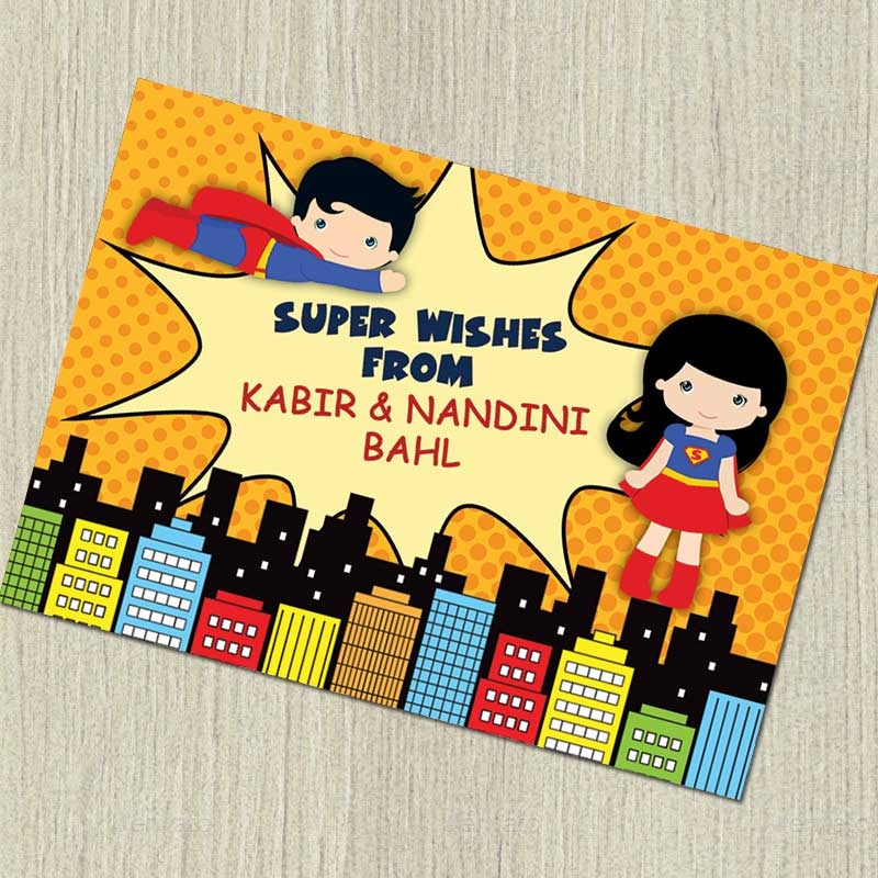 Personalised Notecards – Superkids, Set of 20