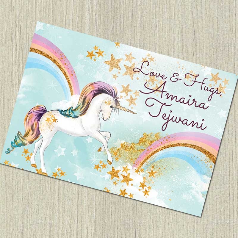 Personalised Notecards – Unicorn 1, Set of 20