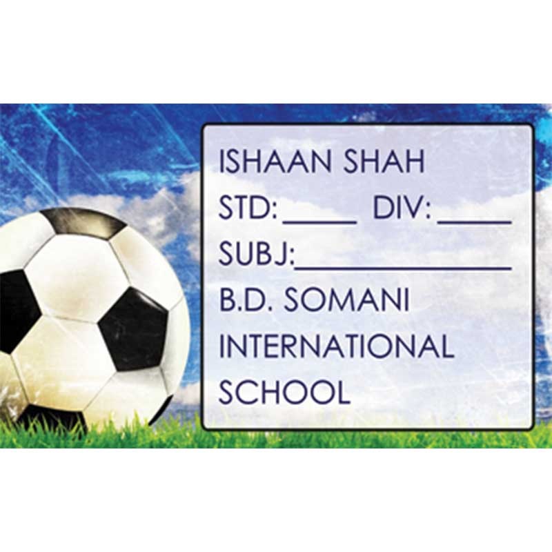 Personalised School Book Labels – Football, Pack of 20