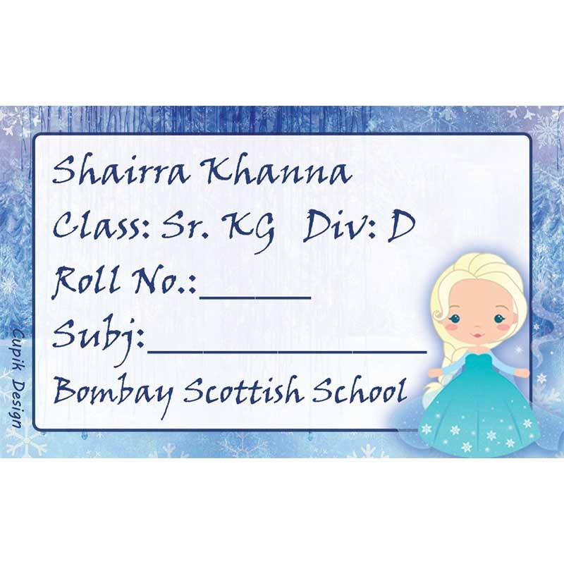 Personalised School Book Labels – Frozen, Pack of 20