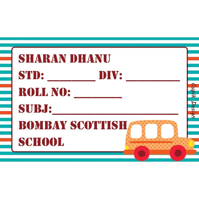 Personalised School Book Labels – Transport New, Pack of 20