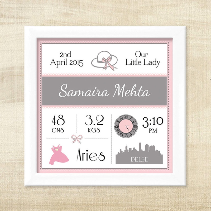 Birth Statistics Frame – Our Little Lady
