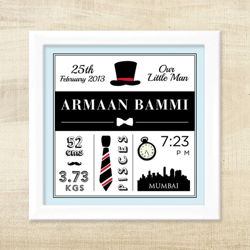 Birth Statistics Frame – Our Little Man