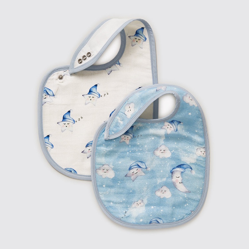 Celestial Organic Bib Set- Blue/ Pink