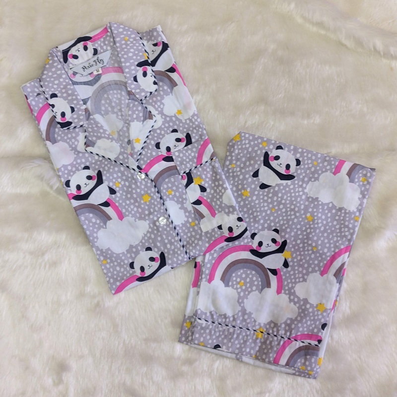 Kid’s Pyjama Set – Grey Panda