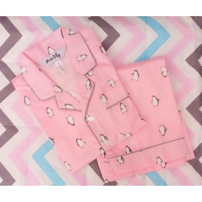 Kid’s Pyjama Set -Peach Penguin