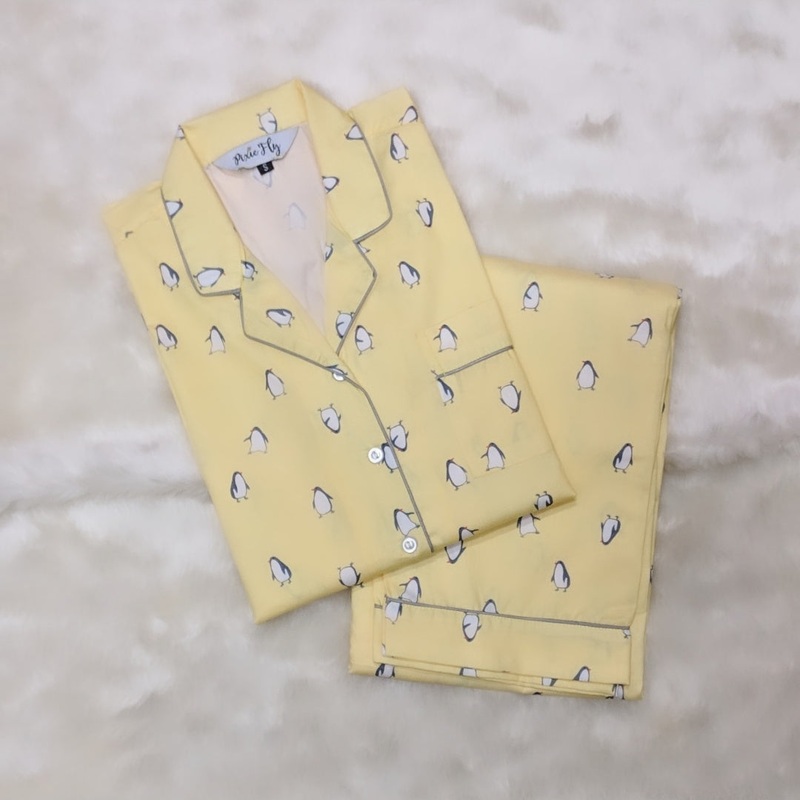 Kid’s Pyjama Set – Yellow Penguins