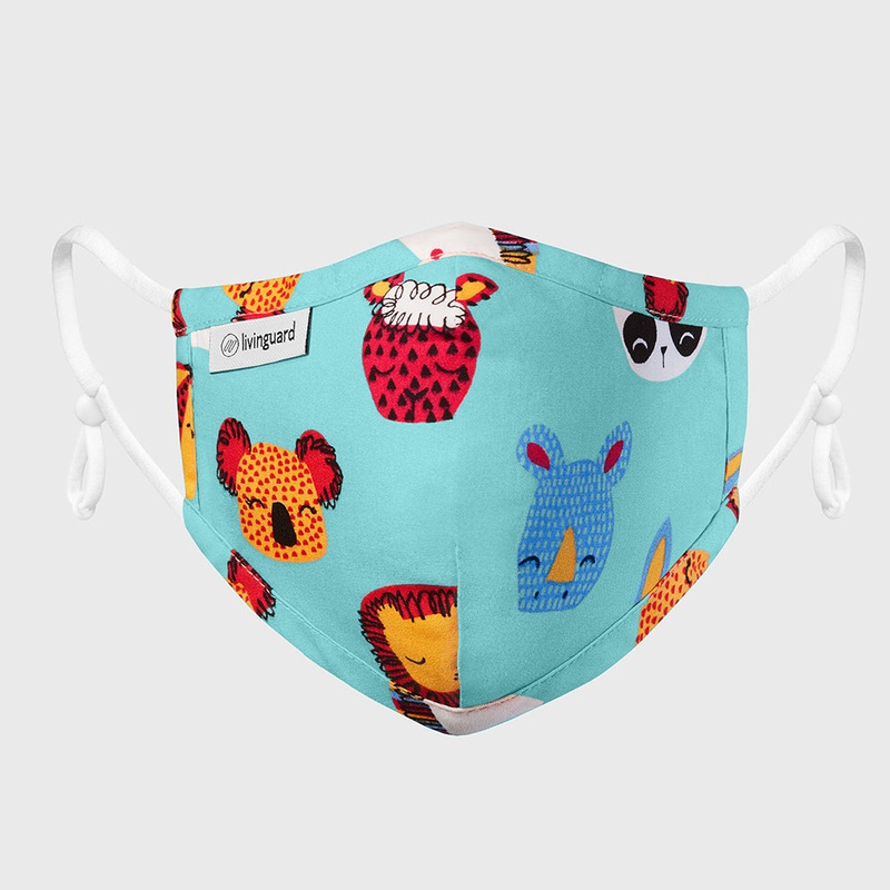 Livinguard Kids STREET Mask – Green Koala |Anti-Microbial |Destroys 99.9% Coronavirus | Washable & Reusable