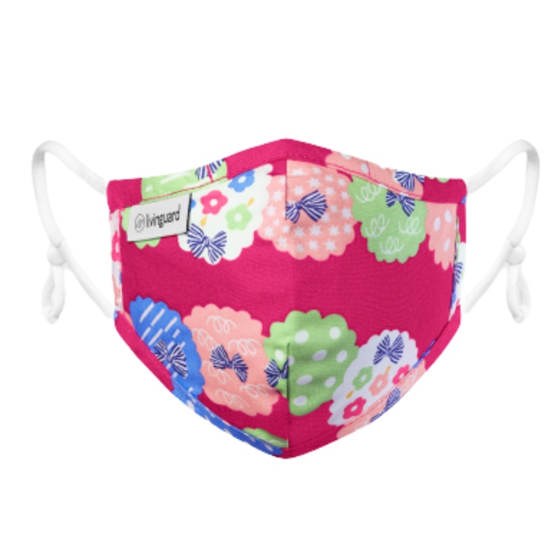 Livinguard Kids STREET Mask – Pink Bow |Anti-Microbial |Destroys 99.9% Coronavirus | Washable & Reusable