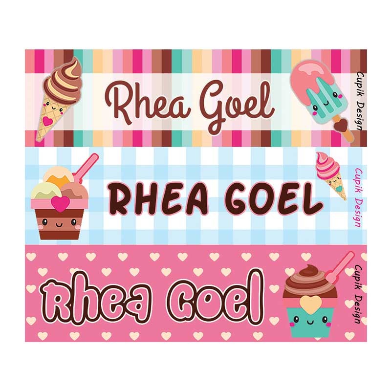Name Stickers – Ice-cream, Set of 45