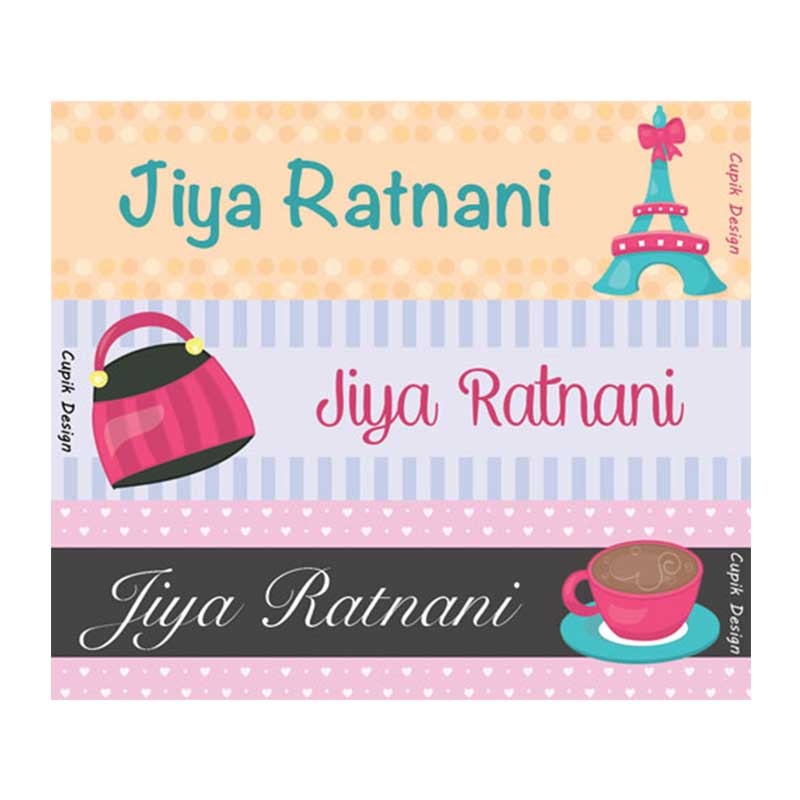 Name Stickers – Parisian, Set of 45
