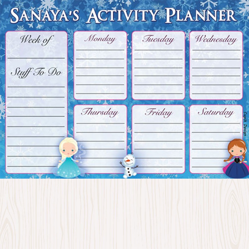 Personalised Activity Planner – Snowflake, Set of 50