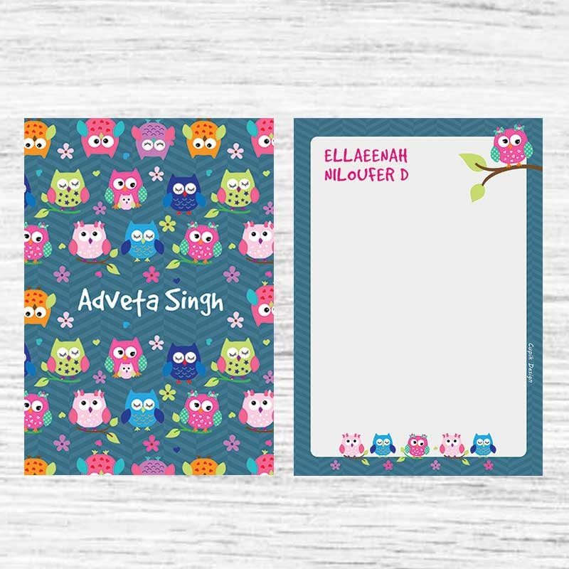 Personalised Note Sheets – Owls, Set of 50 Sheets