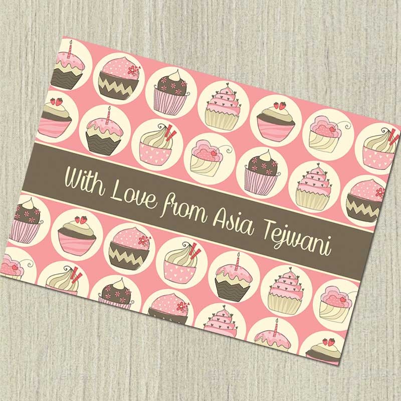 Personalised Notecards – Cupcakes, Set of 20