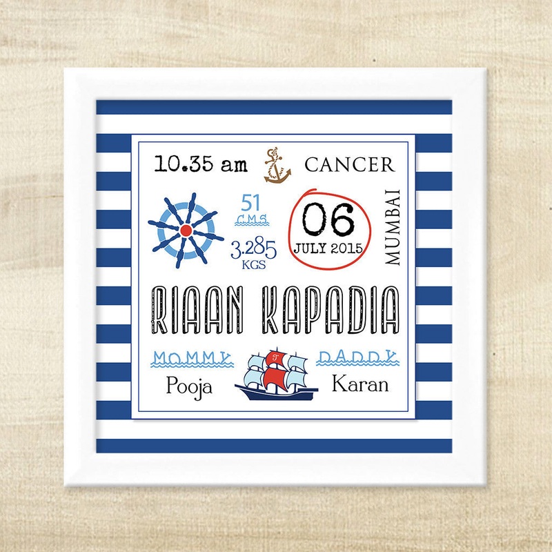 Birth Memory Frame – Nautical