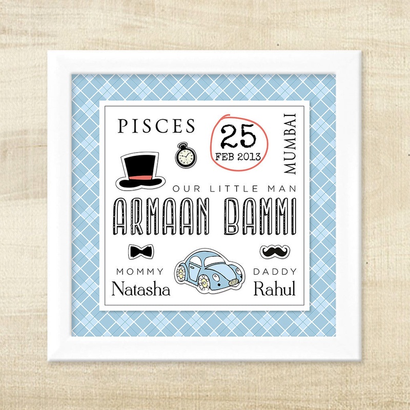 Birth Memory Frame – Retro