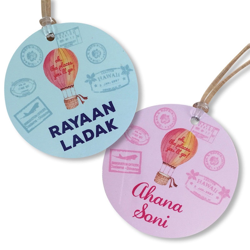 Luggage Tags – Hot Air Balloon (Round), Set of 2