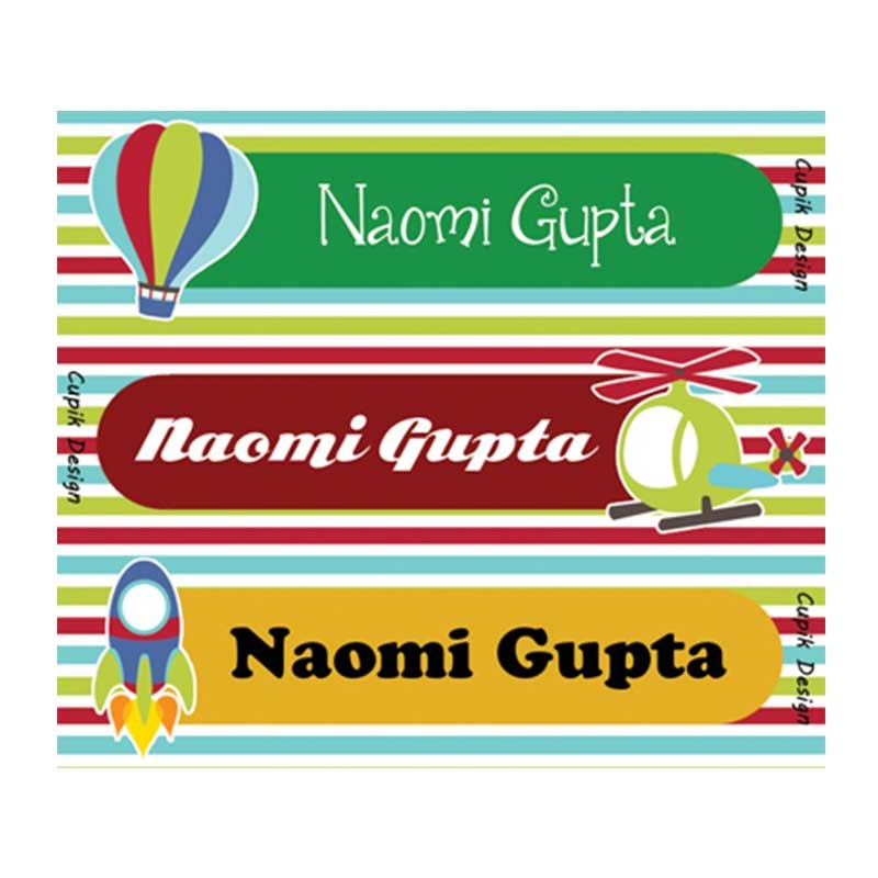 Personalised Air Balloon Waterproof Stickers – Rectangular