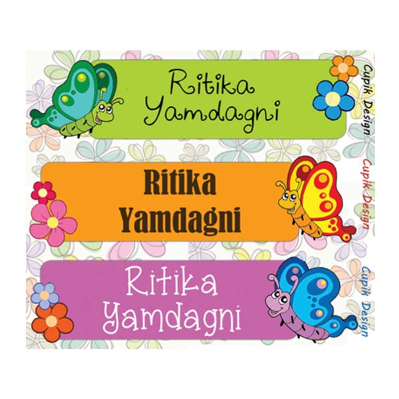 Personalised Butterfly Waterproof Stickers – Rectangular