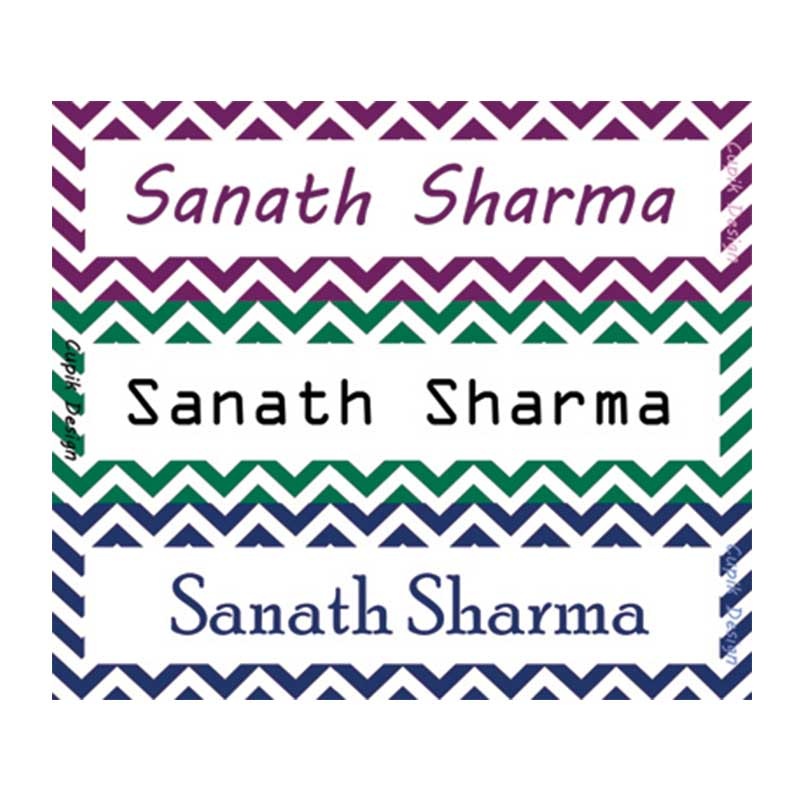 Personalised Chevron Waterproof Stickers – Rectangular