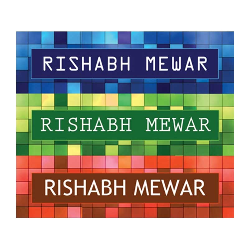 Personalised Colorful Checkerboard Waterproof Stickers – Rectangular