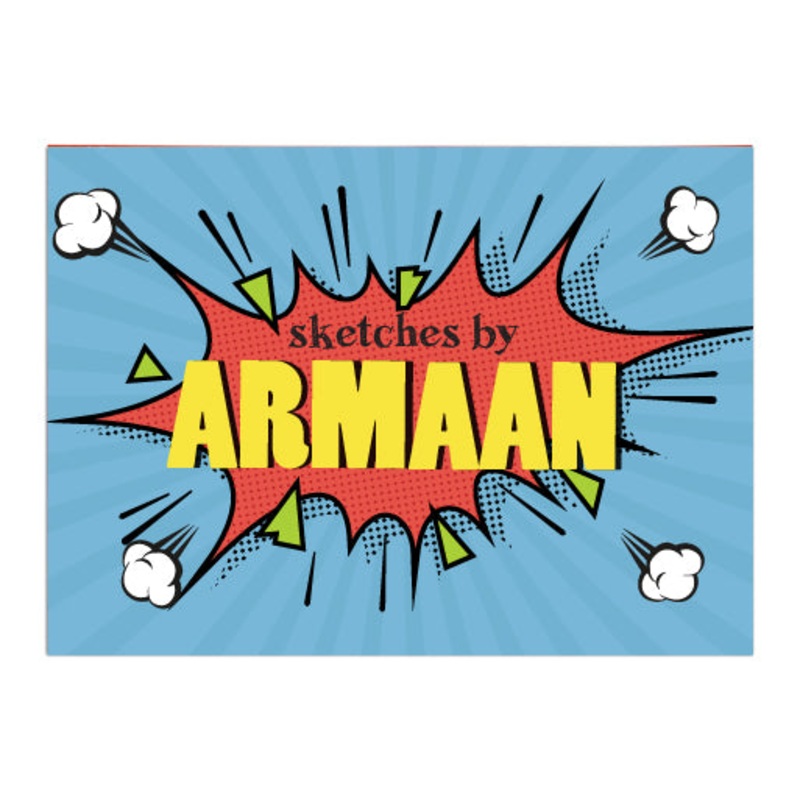 Personalised Sketch Book – Pop Art, Boy