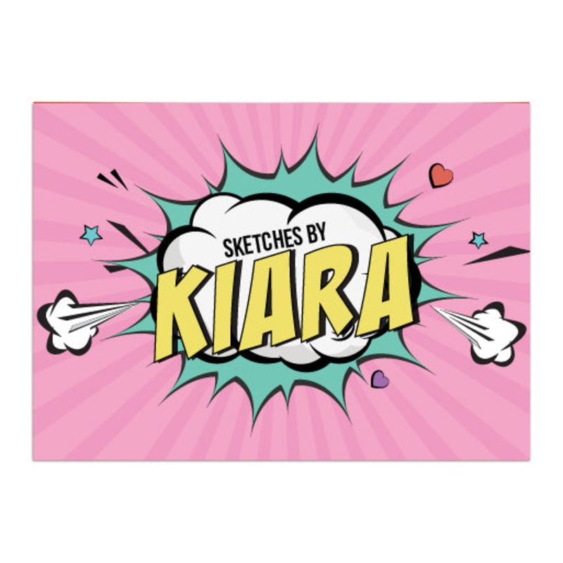 Personalised Sketch Book – Pop Art, Girl