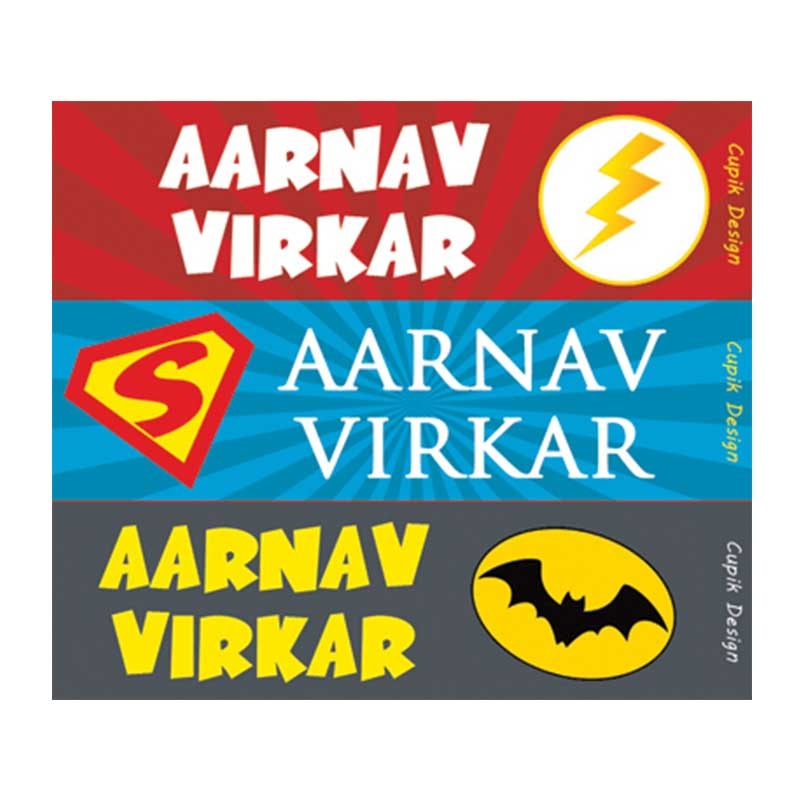 Personalised Superhero Waterproof Stickers – Rectangular