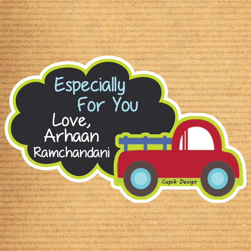 Personalised Truck Shaped Gift Stickers