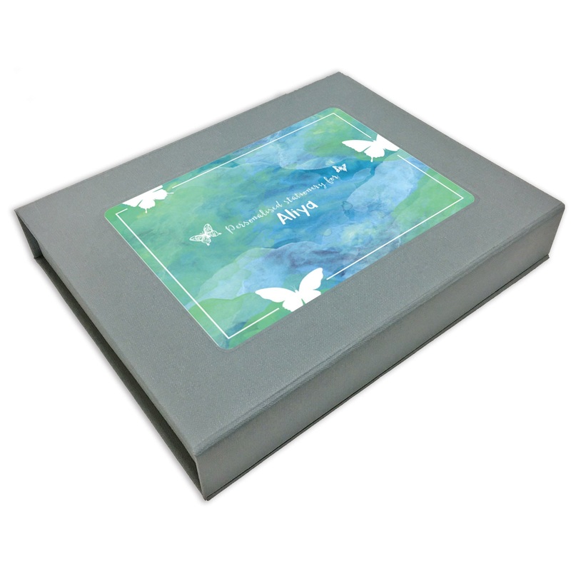 Personalized Stationery Gift Set – Butterfly, Set of 24 or 48
