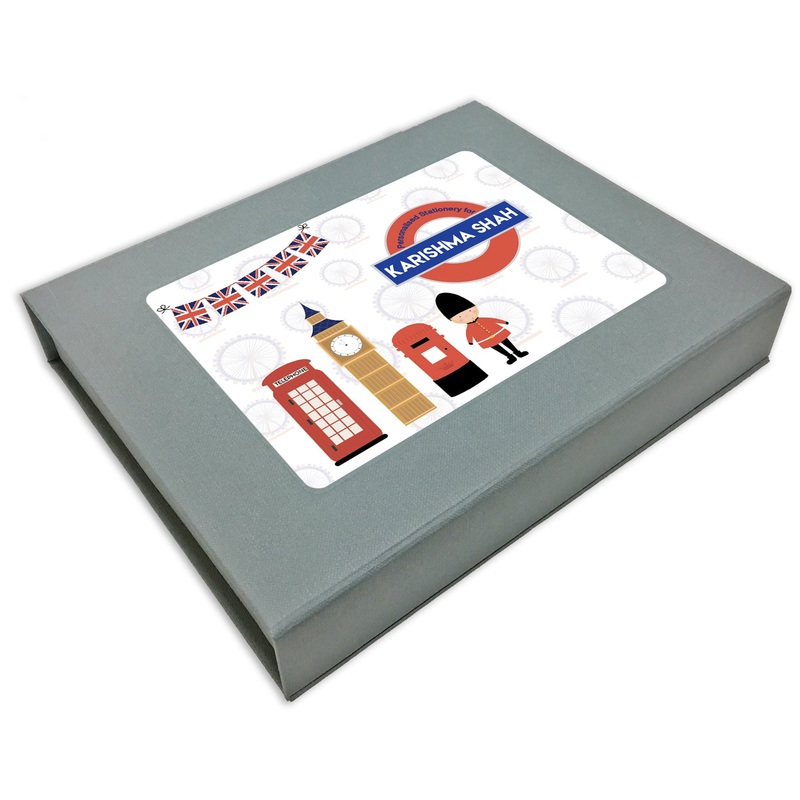 Personalized Stationery Gift Set – London, Set of 24 or 48