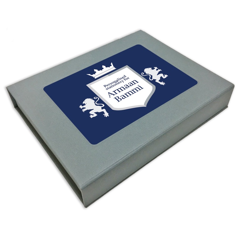 Personalized Stationery Gift Set – Monogram Crest, Set of 24 or 48
