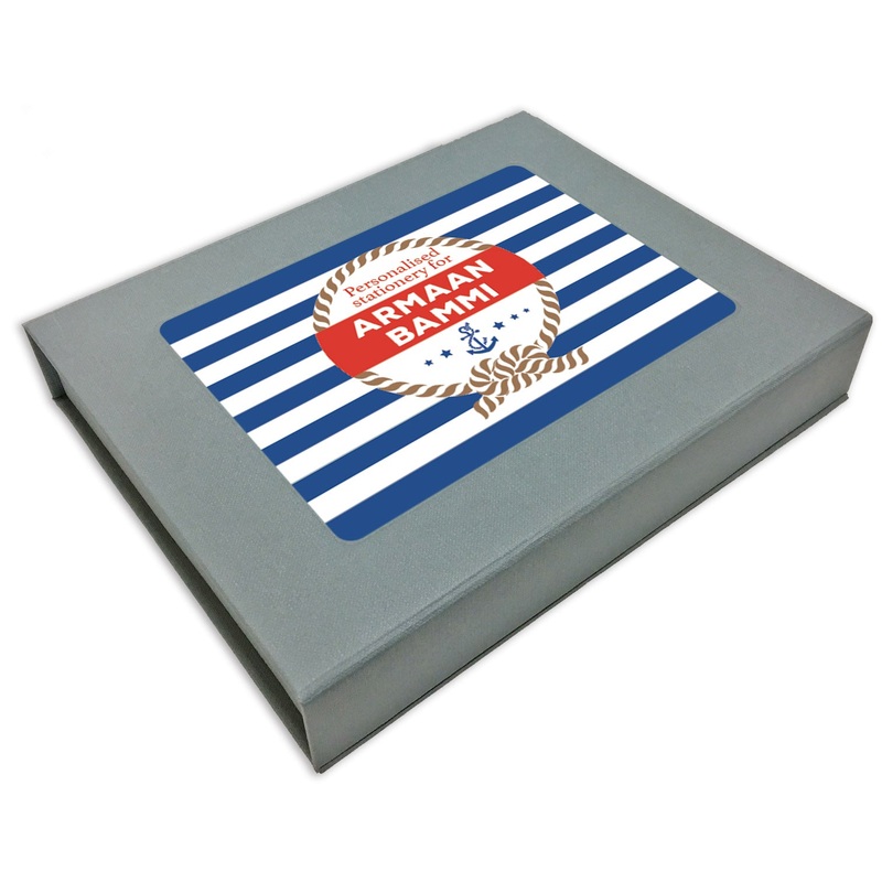 Personalized Stationery Gift Set – Nautical, Set of 24 or 48
