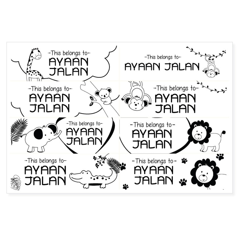 Transparent Labels – Safari Animals (Mini, Pack of 64)