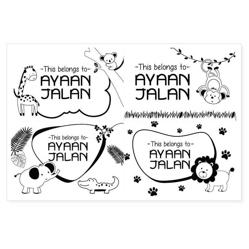 Transparent Labels – Safari Animals (Pack of 32)