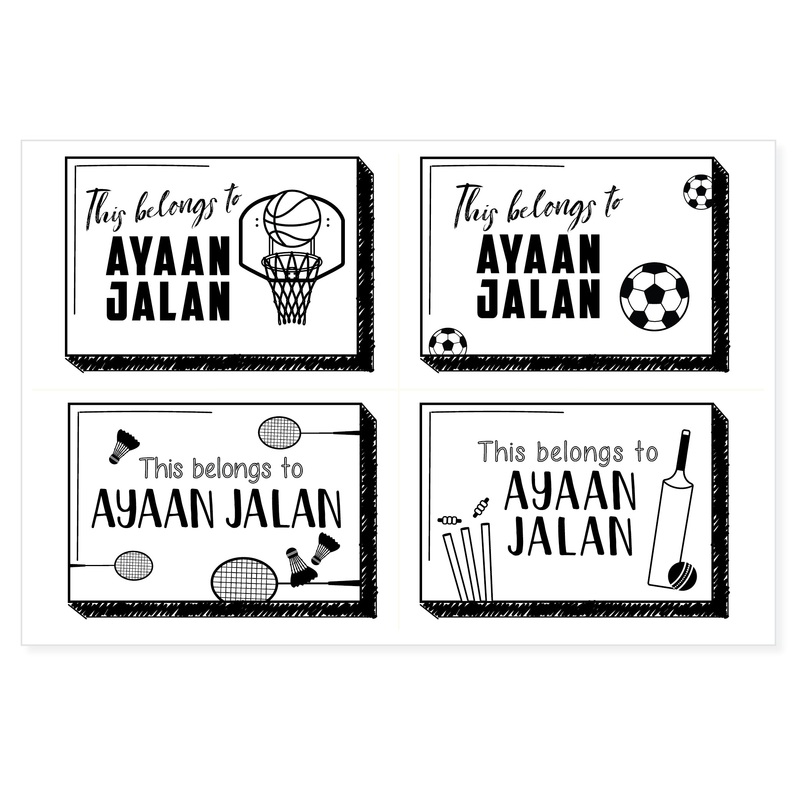 Transparent Labels – Sports (Pack of 32)