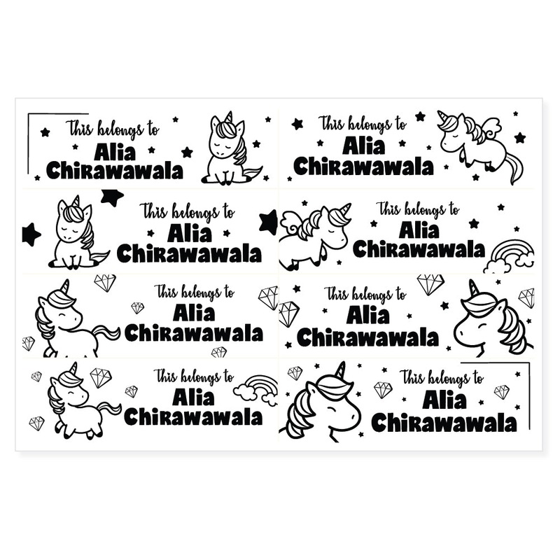 Transparent Labels – Unicorn (Mini, Pack of 64)
