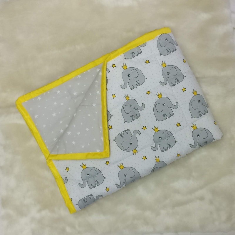 Crowned Elephants Print Quilt