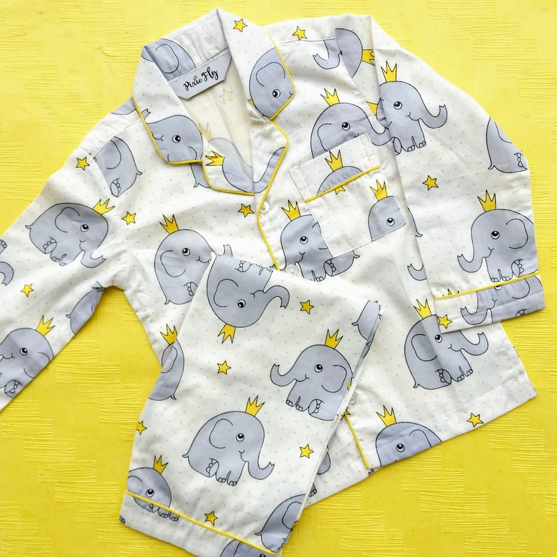 Kid’s Pyjama Set – Crowned Elephants