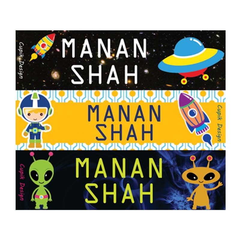 Personalised Astronaut Waterproof Stickers – Rectangular