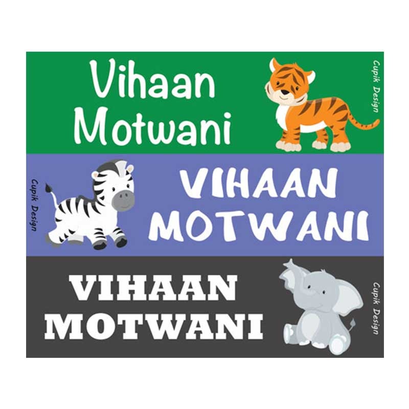 Personalised Baby Animals 1 Waterproof Stickers – Rectangular