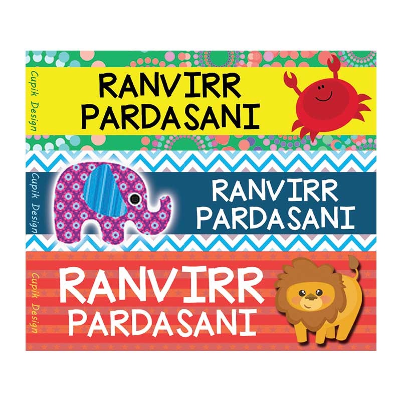 Personalised Baby Animals 2 Waterproof Stickers – Rectangular