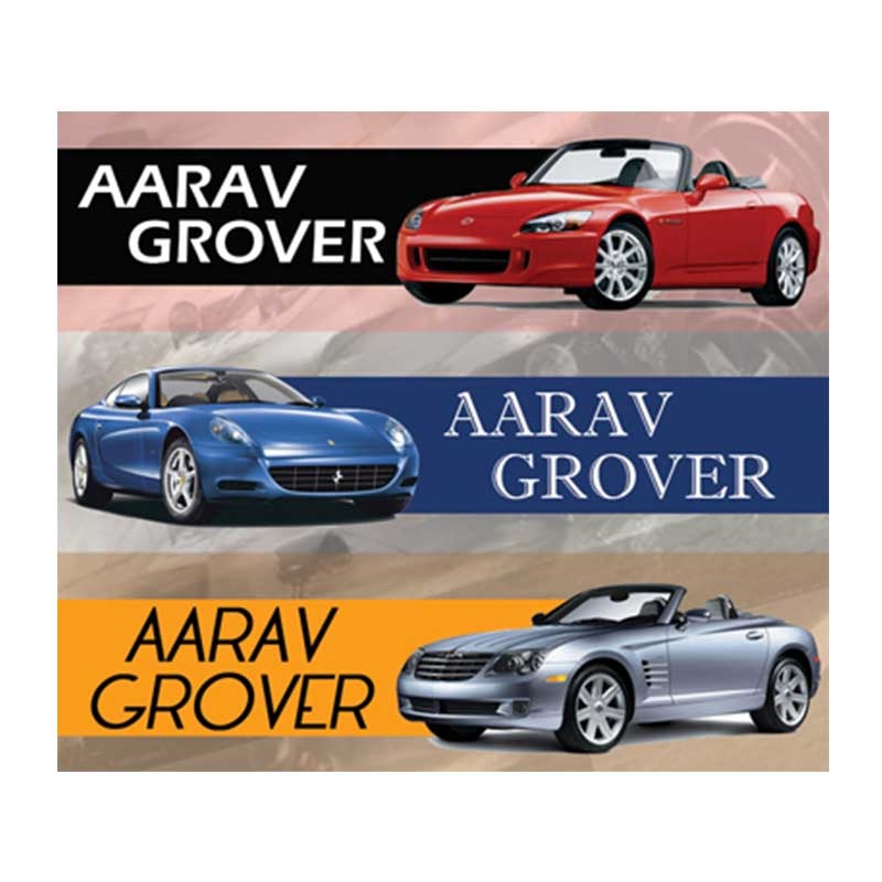 Personalised Cars Waterproof Stickers – Rectangular